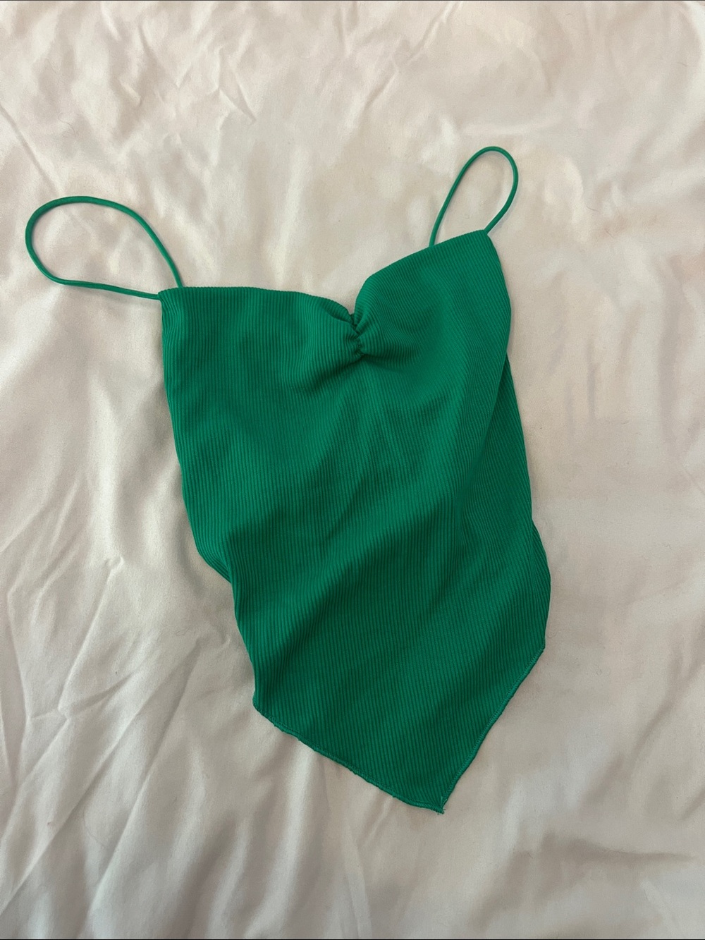Women’s green backless crop top